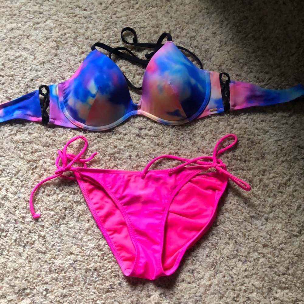 pink swim suit set